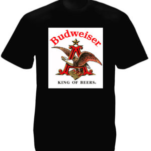 Budweiser Beer Logo Black Tee-Shirt เสื้อยืดคอกลมสีดำสกรีนลายโลโก้เบียร์ Budweis