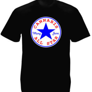 เสื้อยืดสีดำ โลโก้ Converse Cannabis All Star Black Tee-Shirt